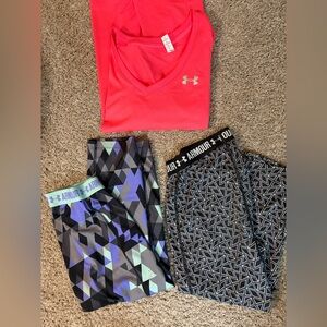 UNDER ARMOUR - Pink Athletic Top and capris